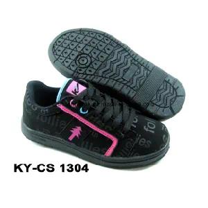 Newest Children′s Sport Casual Skateboarding Shoes with PU Upper and Rb Sole
