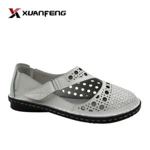 Wholesale Fashion Summer Leather Leisure Footwear White Lady Shoe