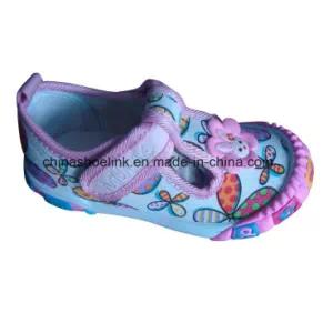 China Fashion Child Casual Loafers Canvas Upper Injection Sole