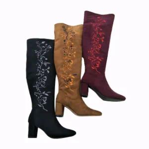 Wholesale Fashion Lady′s Winter Boots Heeled Knee-High Boots