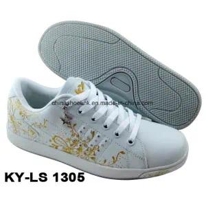 China New Hot Lady and Children Casual Skateboard Shoes PU Leather Rb Sole