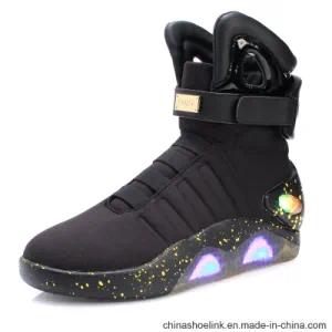 Popular Men Casual Rechargeable LED Lights Boots with Spandex Upper