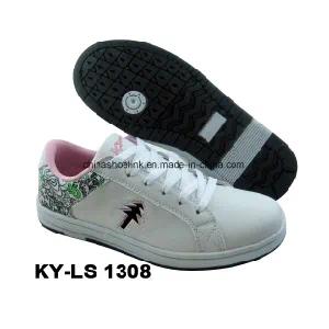 China Lady Casual Skateboard Shoes PU Leather Rb Sole