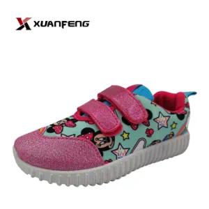 Colorful Girl′s Injection Sports Shoes with Cartoon Upper