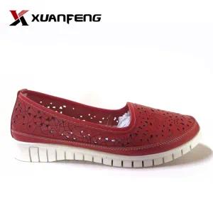 Ladies Genuine Leather Casual Loafers Shoes with Rb Sole