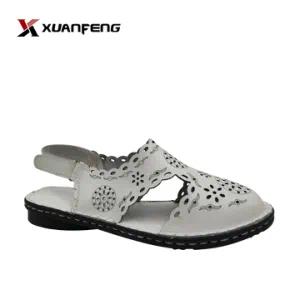 Wholesale Fashion Spring Grils Flat Leather Sandal Shoes